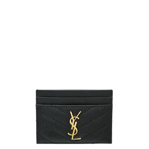 ysl black on black card holder